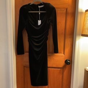 ASTR The Label Black Velvet Midi Dress